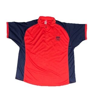 Red and Blue USA Olympics Polo Shirt men’s XL